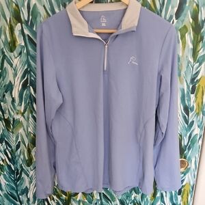 Rhoback Q-Zip Light Blue Golf Pullover with White Logo - Size XL
